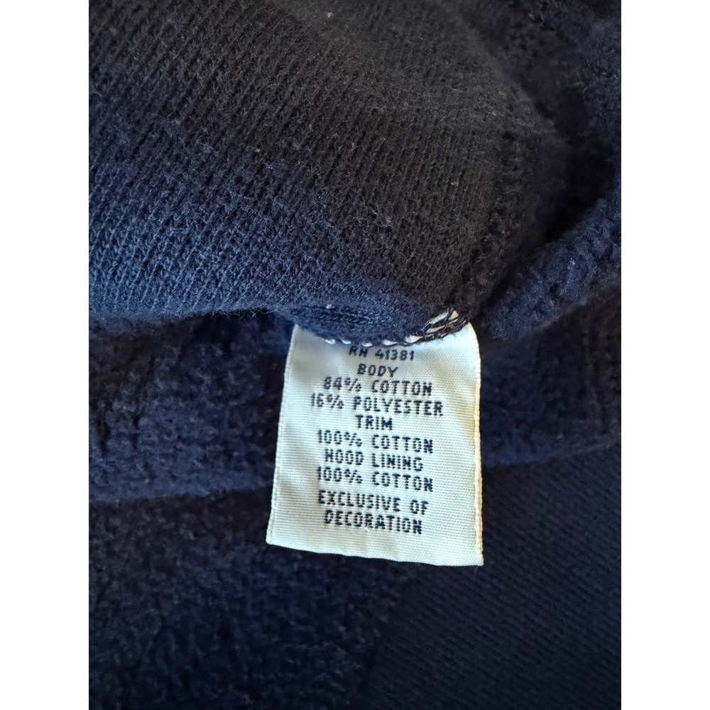 Polo Ralph Lauren Mens XXL Navy Blue Full Zip Fleece Hoodie Yellow Pony Logo 90s - Picture 5 of 7